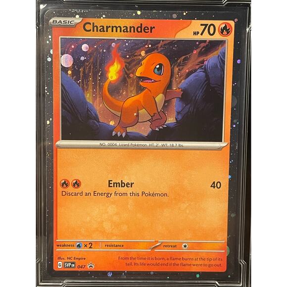 2023 Charmander #47 Pokémon SV Black Star Promo ArenaClub Graded MINT+ 9.5 - Picture 2 of 4